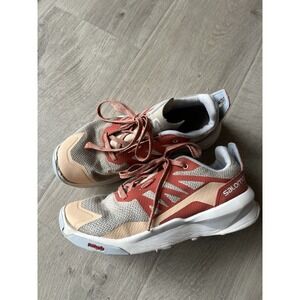 Salomon Patrol Hiking Shoes Big Kids Sz 4 Contagrip Lace Up Sneakers Rust Peach